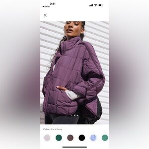 Free People Pippa Jacket in Black Berry M